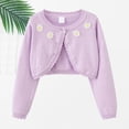 thumbnail image 2 of Girls Cardigan Cotton Soft Lightweight Bolero Shrug Knit Sweater Crop Jacket Teen Girls Button Front School Uniform shawl, 2 of 5