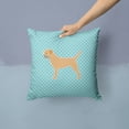 thumbnail image 2 of Carolines Treasures BB3689PW1414 Border Terrier Checkerboard Blue Fabric Decorative Pillow, 2 of 4