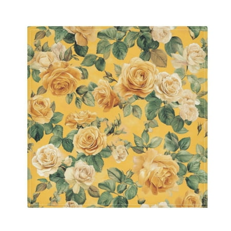 

Napkin Satin Napkin 20*20Inchx6 Kitchen Towel Dinner Plate Towel Decorative Towel Napkin Tea Towel Suitable For Kitchen Table Pretty Yellow Rose