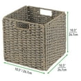thumbnail image 4 of mDesign Seagrass Woven Cube Bin Basket Organizer, Handles, 4 Pack - Gray Wash, 4 of 8