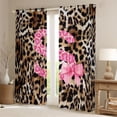 thumbnail image 2 of Homewish Cheetah Print Letter Curtains Pack of 2 (42x84 Each), Pink Bowknot Monogrammed S Curtains Blackout, Modern Fashion Style Bedroom Curtains, Curtains and Drapes Decor, 2 of 6
