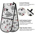 thumbnail image 2 of Yayeee Double Oven Mitt Kitchen Heat Resistant Baking 35" x7" Quilted Glove, Black Cartoon Snowmen, 2 of 6