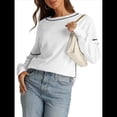 thumbnail image 1 of Sudadera Informal de Cuello Redondo para Mujer, Larga, Talla Grande, , con Costuras en Contraste, para Otoño. XXL, 1 of 8