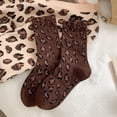 thumbnail image 2 of Uvwlwu Women Crew Socks Leopard Print Soft Breathable Stretchy Mid Calf Novelty Socks for Daily Casual Street Matching Outfits,One Size, 2 of 4