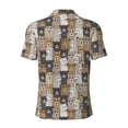 thumbnail image 3 of Vsdgher Cartoon Bear Print Men's Short Sleeve Stretch Polo Shirt, Moisture-Wicking Performance Polo Shirt, 3 of 8