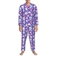 thumbnail image 3 of Hirioo Skull mushroom colorful for Men's Pajama Sets 2 Piece Pjs Men's Long-Sleeved Pajama Set Button Down Sleepwear,S-XXL-X-Large, 3 of 7
