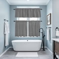 thumbnail image 3 of Vintage Dark Gray Kitchen Curtains Sets for Windows 36 Inch Length, Farmhouse Retro Solid Color Linen Texture Rod Pocket Window Treatments Tier Curtains and Valances Set for Bedroom/Bathroom, 3 of 8