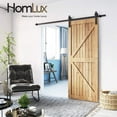 thumbnail image 3 of HomLux 5ft Heavy Duty Sturdy Sliding Barn Door Hardware Kit Single Door Rail- Smoothly and Quietly - Simple and Easy to Install - Fit 1 3/8-1 3/4" Thickness Door Panel - Black(I Shape Hanger), 3 of 7