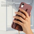 thumbnail image 4 of Compatible for iPhone XR Zipper Wallet Case with Card Holder, Rotation Ring Kickstand Case, PU Leather Card Slots RFID Blocking Protection Phone Case Shockproof Cover, Purple, 4 of 10