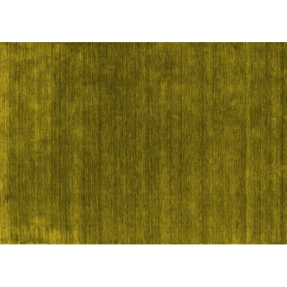 Ahgly Company Indoor Rectangle Abstract Yellow Contemporary Area Rugs, 3' x 5'