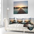 thumbnail image 2 of Designart Long Wooden Pier into the Ocean - Wooden Sea Bridge Throw Pillow - 18x18, 2 of 4