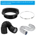 thumbnail image 4 of Uxcell 10" Duct Connector Flange Dryer Vent Wall Plate Square to Round with Clamp for Air Cooling Ventilation Black, 4 of 5