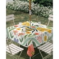 thumbnail image 3 of Square Outdoor Tablecloth with Umbrella Hole Flowers Bee Outside Table Cloth Waterproof Patio Table Cover Retro Country Botanical Floral Plants Dots Zipper Tablecloths for Picnic Camping 54x54 Inch, 3 of 8