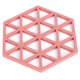 thumbnail image 3 of Juego de 4 alfombrillas resistentes al calor de TPR con rejilla hexagonal roja para uso en la mesa del comedor y la cocina, protegen las superficies de platos y tazas calientes, 3 of 8