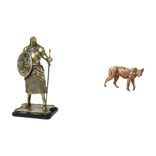 Figura de escritorio,Estatua de caballero,artesanía artística,coleccionable,escritorio,oficina,Estatua de animal,Estatua de animal de latón,adorno antiguo,estilo retro para el hogar,Figura