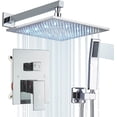 thumbnail image 3 of Chrome Shower Faucet Set System 12inch Rainfall Shower Head Combo with Mixer Valve Kit, 3 of 16
