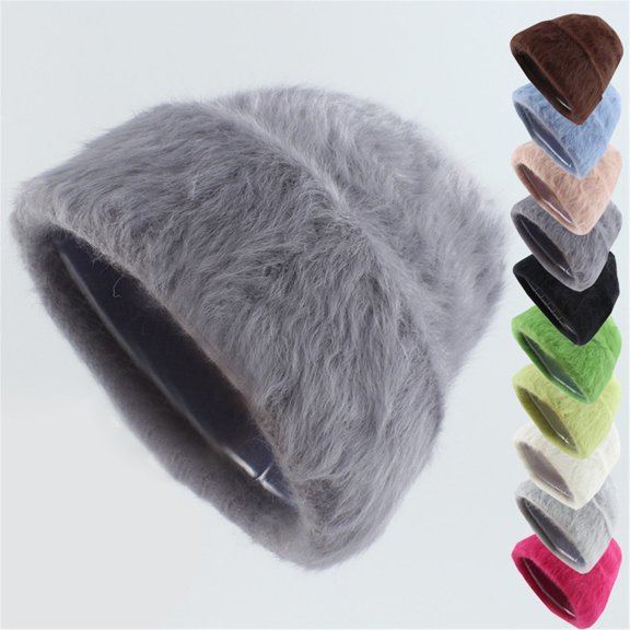 Only Moment Wool Fleece Lined Beanie Winter Hats for Men Women Army Green Polyester Cuffed Thick Knitted Unisex Winter Hat Beanies Skull Cap One Size