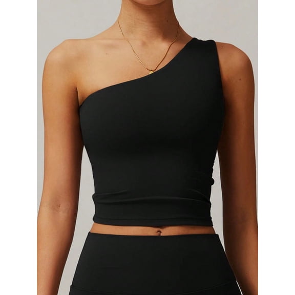 Yoga Clothing Fitness Quick-Dry Workout Tank Top Female Running Shockproof Gym Vest Women Single Shoulder Sports Bra