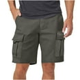 thumbnail image 6 of Havenre Long Cargo Shorts for Men with Multi-Pockets Relaxed Fit Casual Knee Length Button Elastic Waist Work Short Pants Loose Straight Leg Athletic Shorts Dark Gray S, 6 of 6