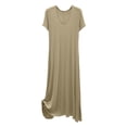 thumbnail image 6 of MEICHEN Women's Summer Sleepshirts Nightgowns for Women for Sleeping Short Sleeve V Neck Long Dress Causal Nightwear Womens Home Essentials Fashion Clothing, 6 of 7