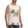 thumbnail image 2 of Balery Brown Cat Cartoon Men's Sleeveless Muscle Shirts Workout Tank Top, Moisture Wicking, Odor Protection-3X-Large, 2 of 8
