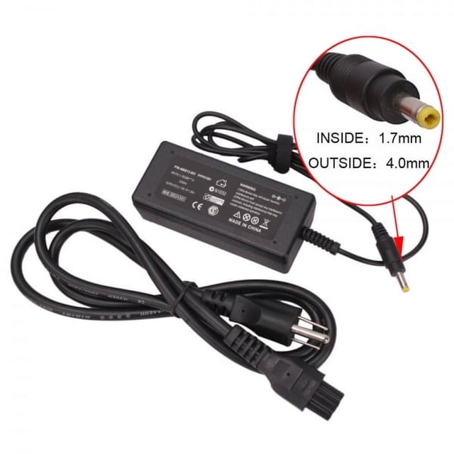 Cargador adaptador de CA para HP Mini 110-1125NR + cable de alimentación de 19 V, 1,58 A, 30 W (piezas de repuesto)