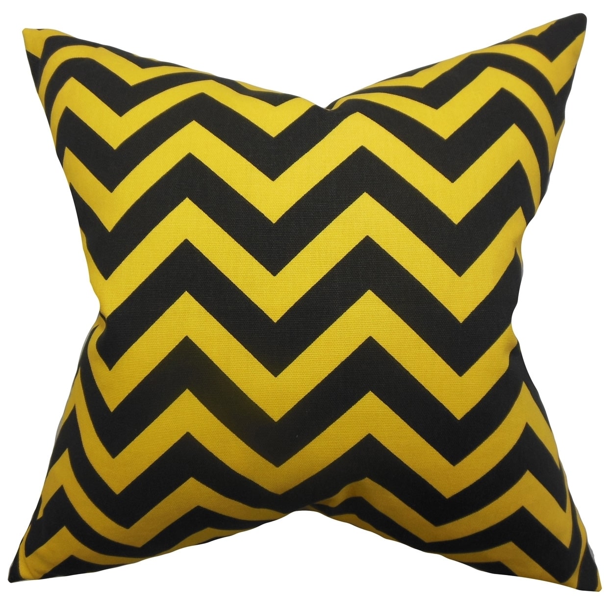 The Pillow Collection Xayabury Zigzag Black Yellow Feather Filled 18 Inch Throw Pillow Walmart Com Walmart Com