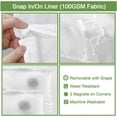thumbnail image 5 of No Hook Shower Curtain with Snap in Liner Set Cotton and Linen Blend Shower Curtain for Bathroom Boho Farmhouse Green Striped 75" L x 72" W, 5 of 7