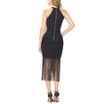 thumbnail image 2 of Women's Fringe Halter Neck Sleeveless Tassel Hem Sexy Fringe Club Party Bandage Dress L, 2 of 7