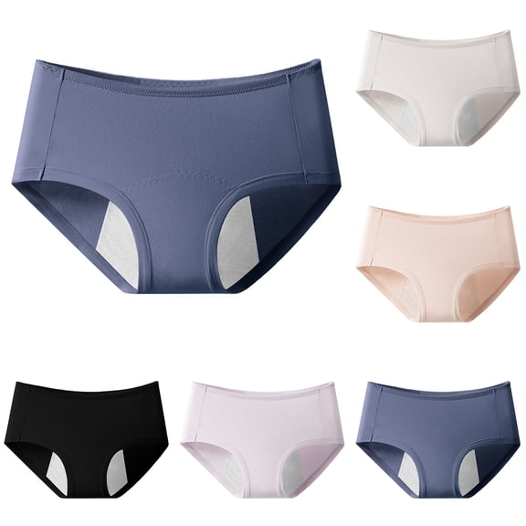 HKYNLAG Women's Seamless No Show Panties Invisible Solid Color Period Leak Proof Briefs for Women Complexion M