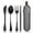 Black, variant on jimin Travel Utensils with Case, Portable Silverware Set for Work, Stainless Steel Reusable Travel Cutlery Set, Fork and Spoon Set for Camping, Picnic, Gadgets, Lunch Box for Men, Black