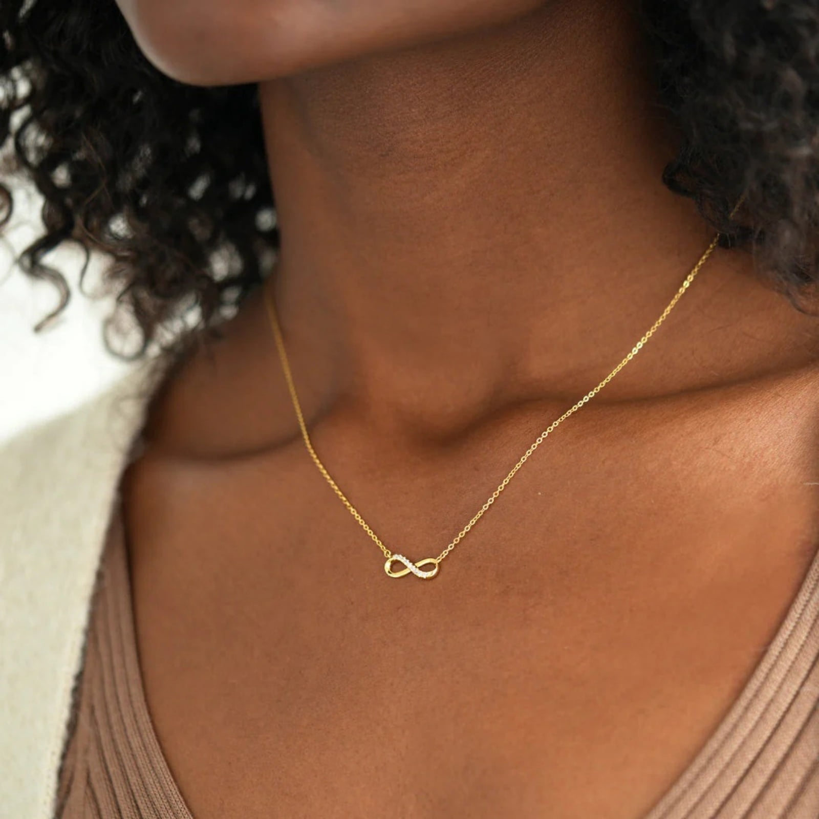 SFTING Infinity Necklace for Women 925 Sterling Silver Love Pendant Yellow Gifts