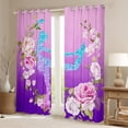 thumbnail image 2 of Manfei Ballet Dancer Slihouette Curtains and Drapes,Chic Flower Floral Black Out Curtains,Pink Purple Curtains Pack of 2 (52x63 Each) For Girls Kids,Ultra Soft Home Decor, 2 of 6