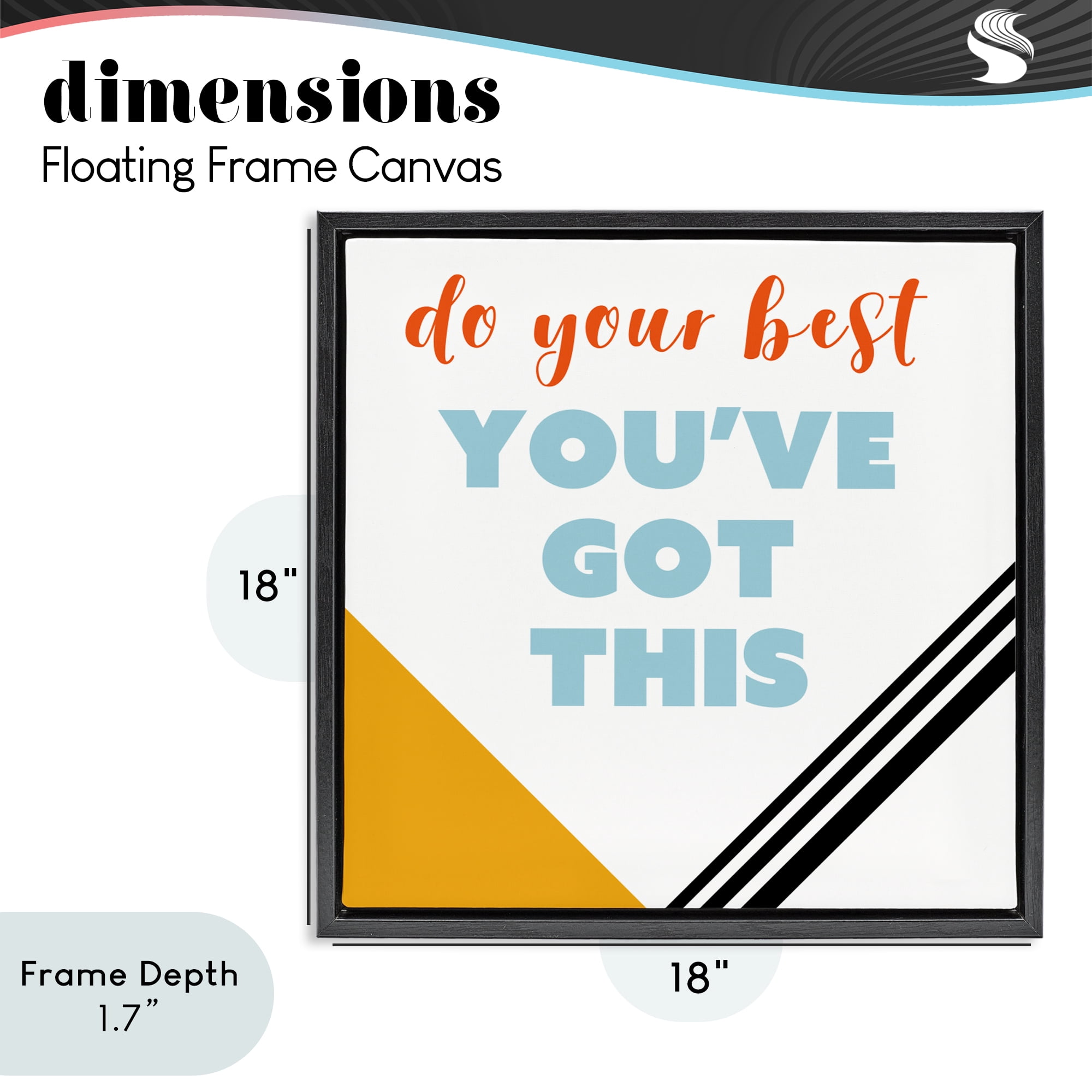 Stupell Industries Do Your Best You've Got This Black Framed Floater Canvas Wall Art, design by Anna Quach