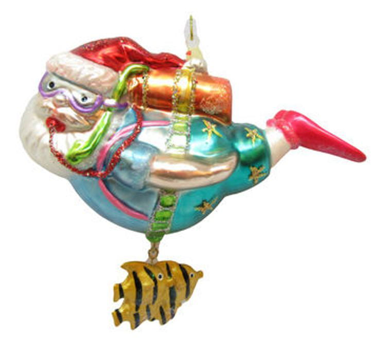 December Diamonds 79-05145 Blown Glass Camper With Santa and Flamingo Ornament 4 for sale online 