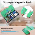 thumbnail image 5 of Decase Phone Filp Case Compatible with Apple iPhone 16 Pro Max Case Detachable Wallet Case with Card Holder, PU Leather Magnetic Snap Flip Wallet Phone Case Compatible with iPhone 16 Pro Max,Green, 5 of 11