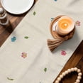 thumbnail image 4 of Table Runner - 90 Inch Long, Hello Spring Kitchen Dining Table Runner Dresser Scarves, Pastoral Purple Bottle Floral Rustic Burlap Farmhouse Decor for Coffee Tables Wedding Party Banquet, 4 of 8