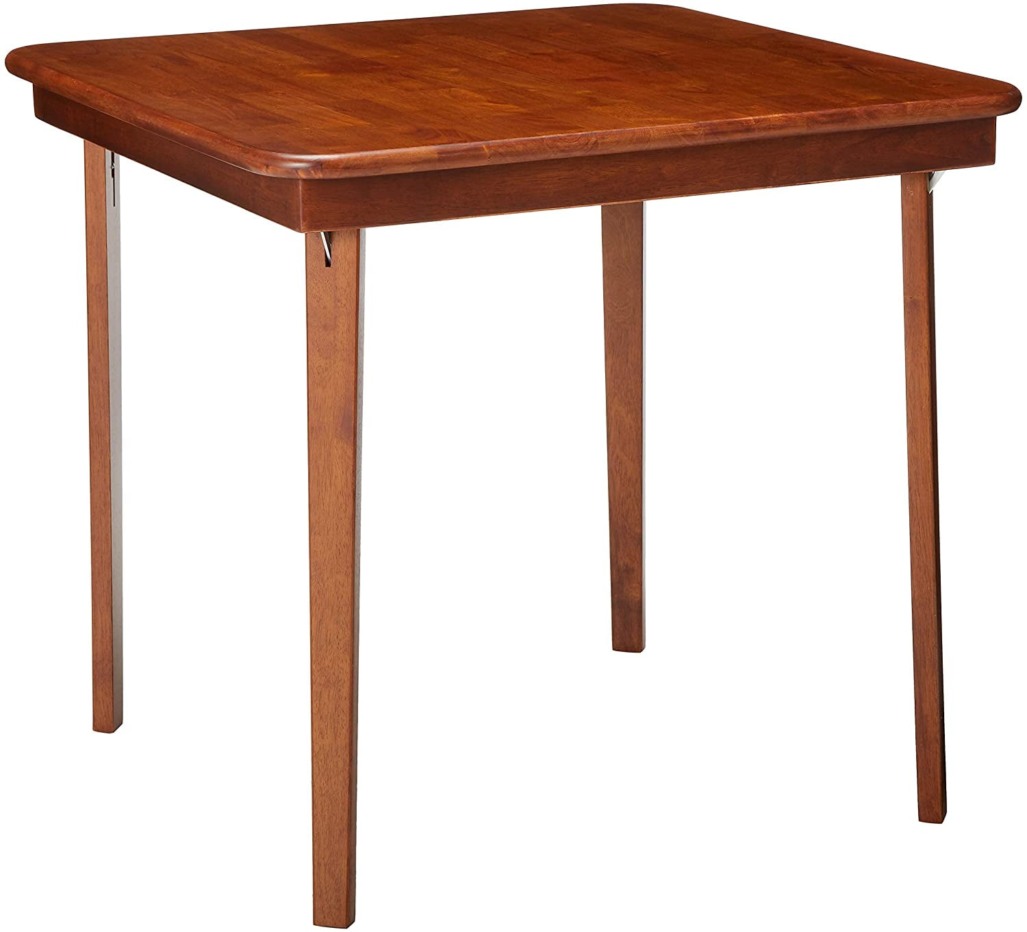 meco stakmore straight edge folding card table cherry finish