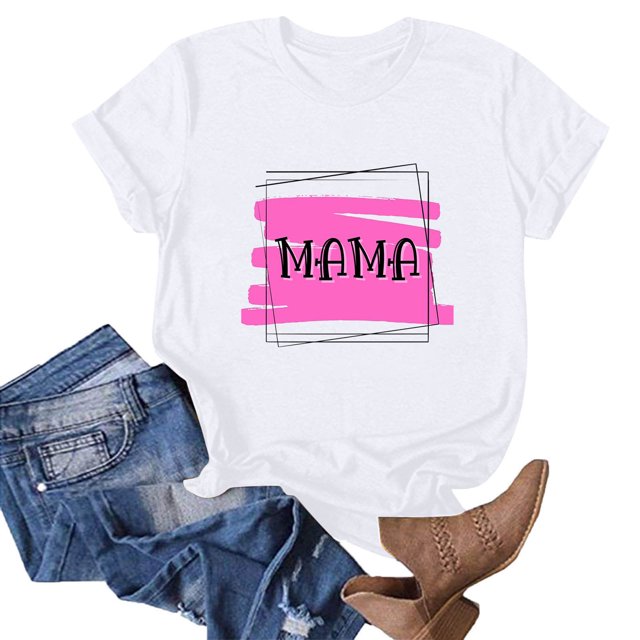 Fiudx Tops para Mujer Blusa de Manga Corta con Estampado de Moda para Mujer, Divertida Camiseta con Cuello Redondo