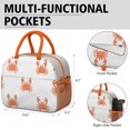 thumbnail image 6 of Reusable Thermal Lunch Bag Lunch Box for Women Men,Marine Adorable Crab Zipper Closure Lunch Tote Small Leakproof Beach Picnic Cooler Tote Bag with for Work Picnic Camping, 6 of 7