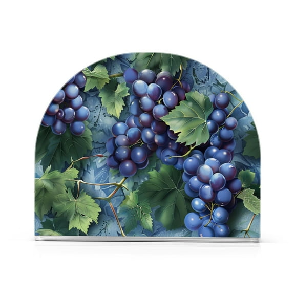 Ryvnso Grapes and Leaves Acrylic Napkin Holder Table Kitchen Paper Tissue Organization