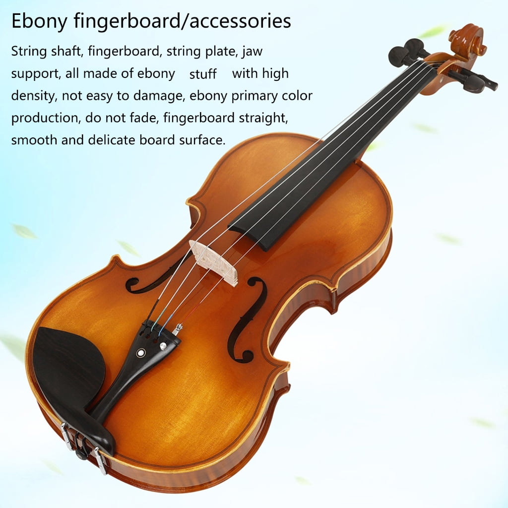 RYUJNDK 16 Inch Viola Set, Solid Wood Viola with Carry Case and Bow Set for Beginners Students Natural Color Stringed Instrument