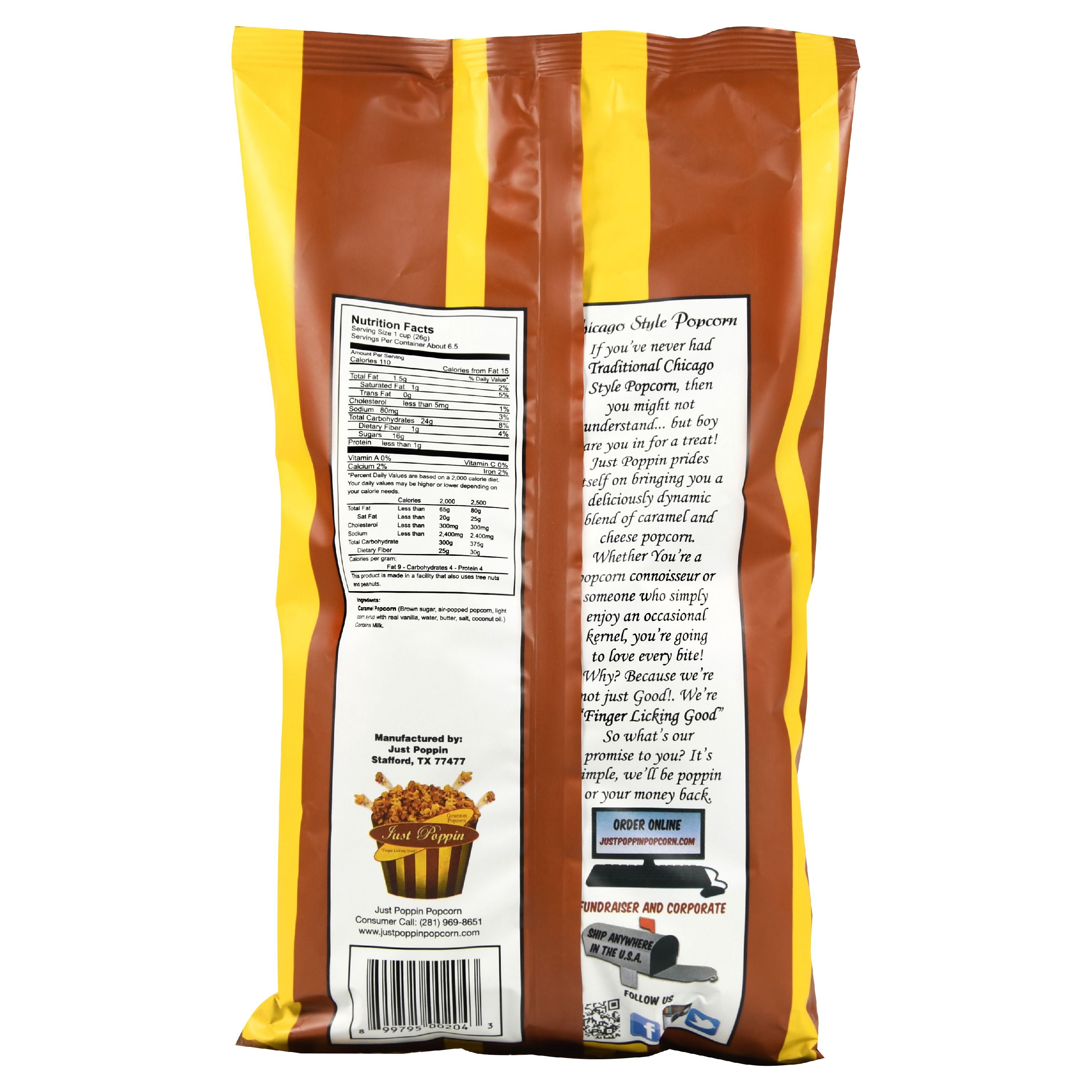 Just Poppin Crazy Caramel Gourmet Popcorn, 8.5 Oz.