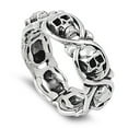 thumbnail image 4 of Sterling Silver Women's Mens Biker Infinity Skull Ring Band 8mm 925 Jewelry Female Male Size 14, 4 of 4