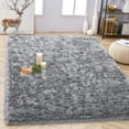 thumbnail image 3 of Junovo Luxury Fluffy Area Rugs Areary Rug for Bedroom Shaggy Rugs Area Carpet for Living Room Bedroom,4'x6',Gray, 3 of 7