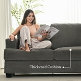 Amerlife Modern 89 inch 3 Seater Sofa, Comfy Deep Seat Couch, Grey Chenille for Living Room, Apartment, Lounge - Walmart.com