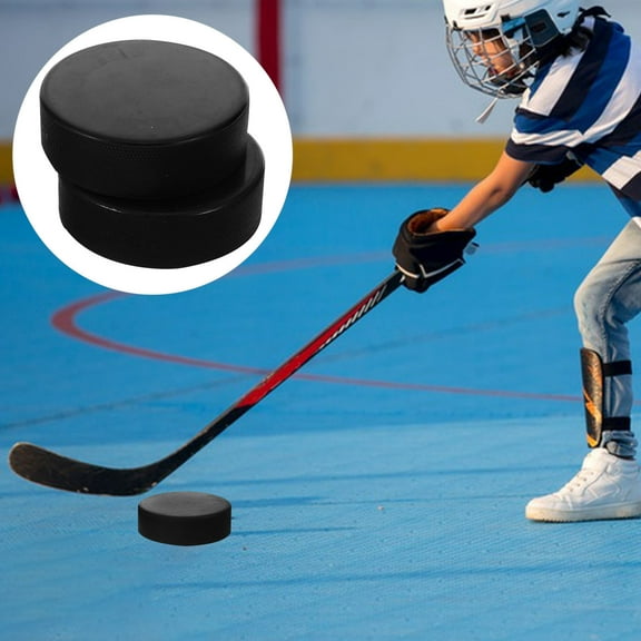 FRCOLOR  2 Pcs Puck Official Regulation Hockey Pucks Ice Fitness Black