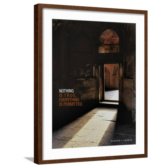 Art.com Nothing is True, Everything is Permitted Art Print by Adam Jones, Brown Frame Wall Art, 23" x 29"