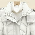thumbnail image 4 of Rutainlusire Womens Casual Fashion Warm Puffer Jackets Fall Winter Women's Casual Winter Mid-length Slim Horn Button Long-sleeved Waisted Jacket, 4 of 5