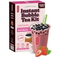 thumbnail image 3 of (2 pack) POCAS Bubble Tea DIY Kit, 12 pk, Strawberry Flavor, Instant Milk Tea Powder with Tapioca Pearls, 3 of 7